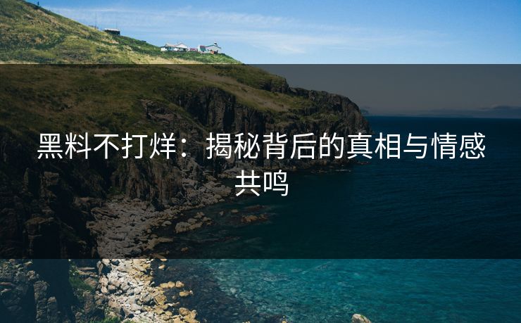 黑料不打烊：揭秘背后的真相与情感共鸣
