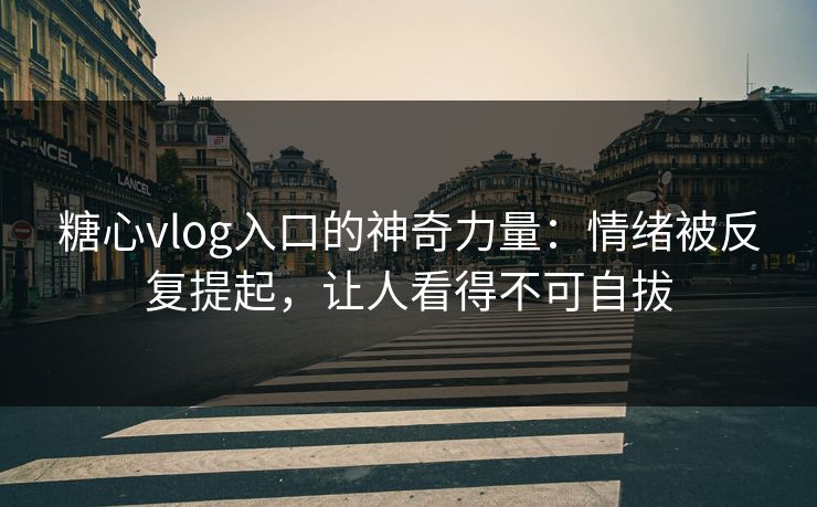 糖心vlog入口的神奇力量：情绪被反复提起，让人看得不可自拔