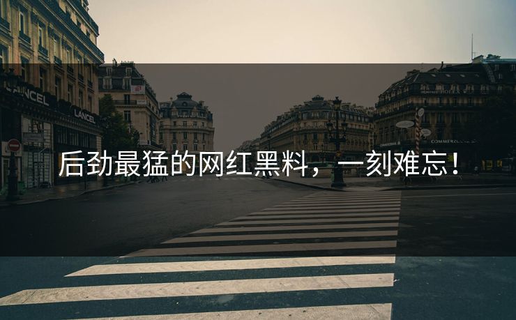 后劲最猛的网红黑料,一刻难忘! 后劲最猛的网红黑料,一刻难忘!