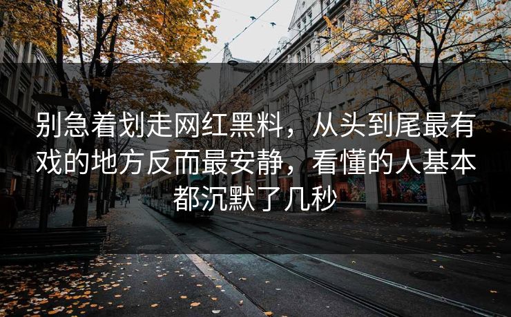 别急着划走网红黑料,从头到尾最有戏的地方反而最安静,看懂的人基本都沉默了几秒 别急着划走网红黑料,从头到尾最有戏的地方反而最安静,看懂的人基本都沉默了几秒